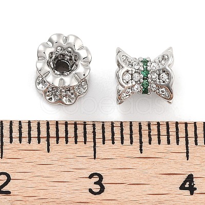 Brass Micro Pave Clear Cubic Zirconia Beads KK-P271-39A-01-1
