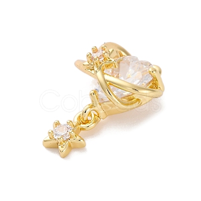 Brass Micro Pave Cubic Zirconia Pendants X-KK-U042-12G-1