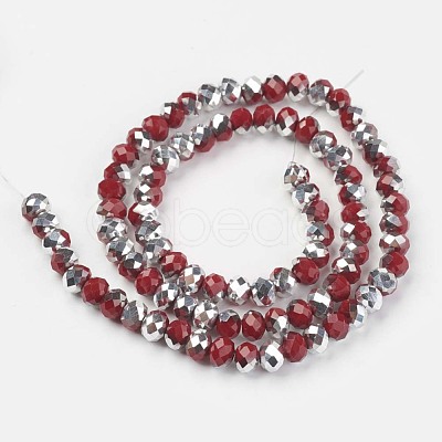 Electroplate Opaque Glass Beads Strands EGLA-A034-P8mm-M06-1
