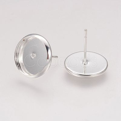 Brass Stud Earring Settings KK-H021-1S-NF-1
