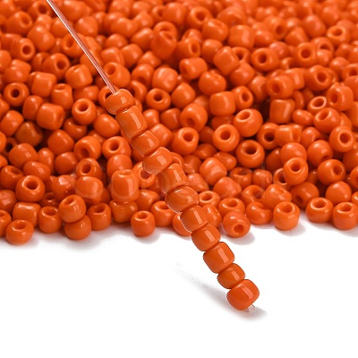 6/0 Opaque Colours Round Glass Seed Beads X-SEED-A010-4mm-50-1