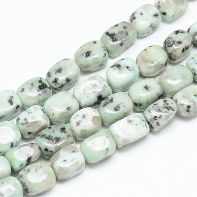 Natural Sesame Jasper/Kiwi Jasper Bead Strands G-R357-07-1