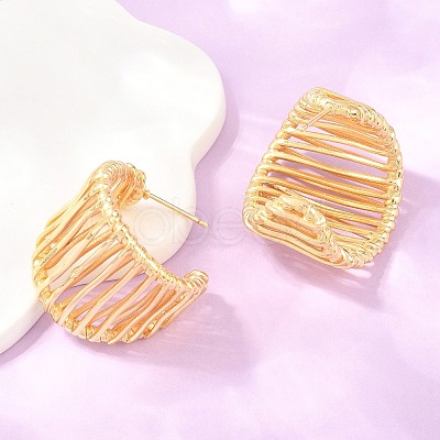 Brass Stud Earrings EJEW-P346-03G-1