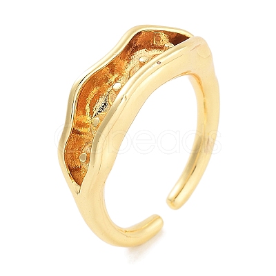 Rack Plating Brass Open Cuff Ring Settings KK-Z071-05G-1