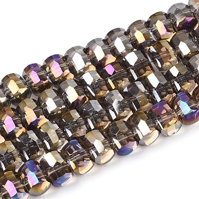 Electroplate Transparent Glass Beads Strands EGLA-N022-09A-B03-1
