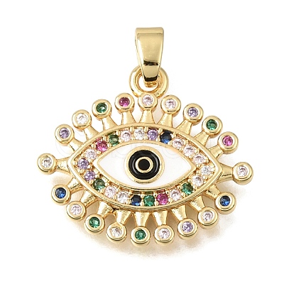 Brass Micro Pave Colorful Cubic Zirconia Pendants KK-C263-22H-G-1