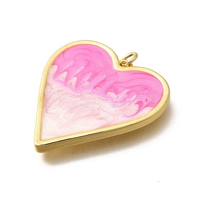 Brass Enamel Pendants KK-Q043-30G-01-1