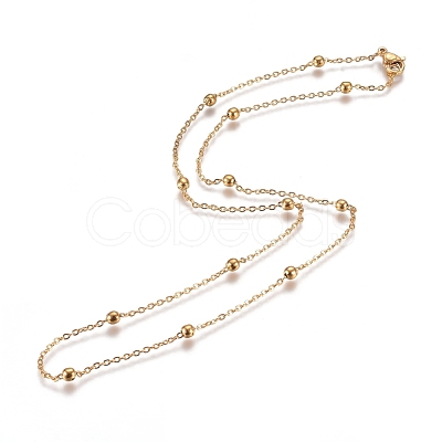 PVD Vacuum Plating 304 Stainless Steel Cable Chain Necklaces NJEW-L159-08E-G-1