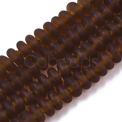 Handmade Frosted Lampwork Beads Strands LAMP-T007-10C-1