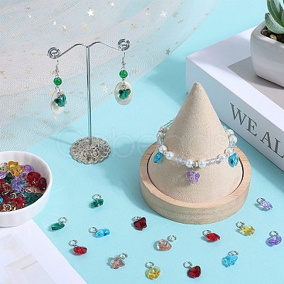 84pcs 14 style Faceted Transparent Glass Charms GLAA-SC0002-05-1
