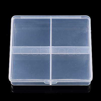Rectangle Transparent Plastic Bead Containers CON-N013-02-1