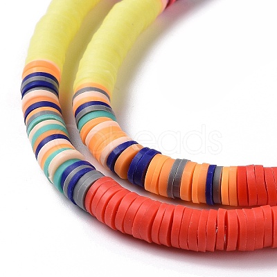 Handmade Polymer Clay Bead Strands CLAY-C003-04C-1