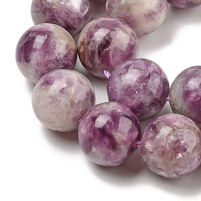 Natural Lepidolite/Purple Mica Stone Beads Strands G-G160-A01-03-1