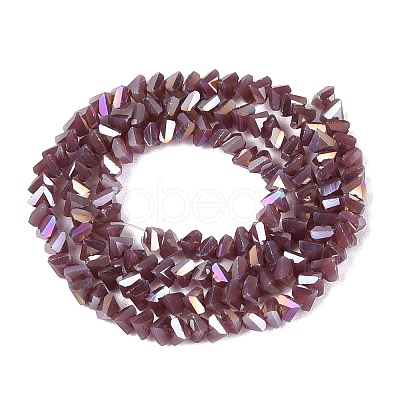 Electroplate Opaque Glass Beads Strands EGLA-Q139-01A-C07-1