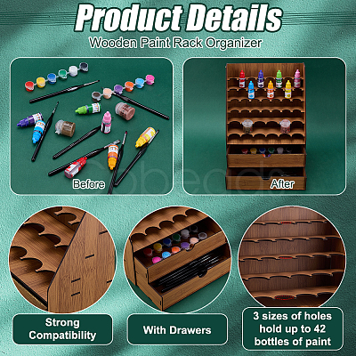 Veneer Board Test Tube Holder Display Racks AJEW-WH0609-041-1