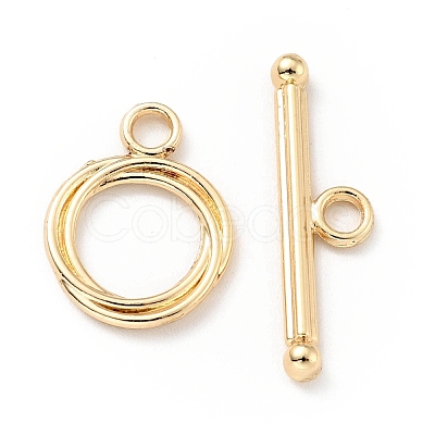 Rack Plating Brass Toggle Clasps KK-E034-16LG-1
