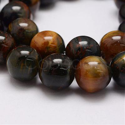 Natural Yellow Blue Tiger Eye(Dyed & Heated) Bead Strands G-P230-07-10mm-1