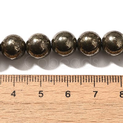 Natural Pyrite Beads Strands G-H059-A01-03-1