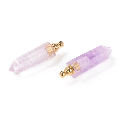 Faceted Natural Amethyst Pointed Pendants G-H252-F01-1