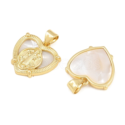 Brass Shell Pendants CU-CBA9482-05G-04-1
