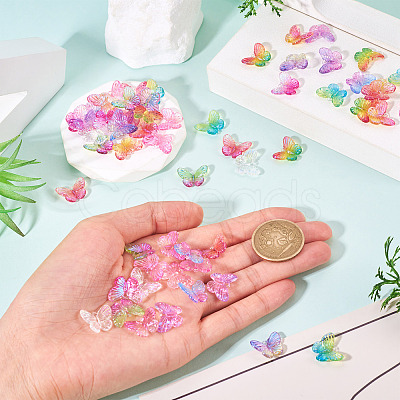 72Pcs 12 Colors UV Plating Transparent Acrylic Pendants OACR-TA0003-86-1