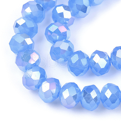 Electroplate Glass Beads Strands EGLA-A034-J6mm-B08-1