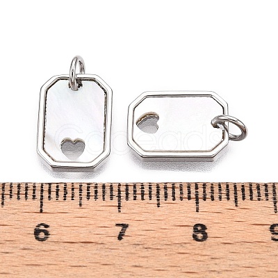 Brass & Shell Charms KK-N254-212P-1