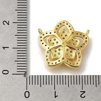 Flower Rack Plating Brass Micro Pave Clear Cubic Zirconia Pendant KK-H485-15G-1