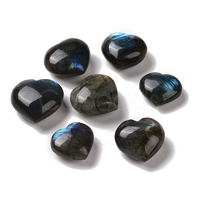 Heart Natural Labradorite Palm Stones G-K338-03-1