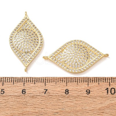 Brass Micro Pave Clear Cubic Zirconia Connector Charms CU-CBA4579-03G-C-1
