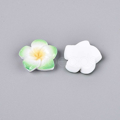 Plumeria Flower Opaque Resin Cabochons CRES-T025-30G-02-1