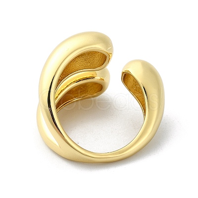 Rack Plating Brass Open Cuff Rings RJEW-C076-01G-1