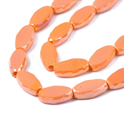 Electroplate Glass Beads Strands EGLA-Q125-009G-1