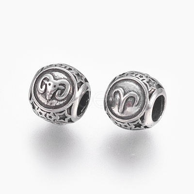 316 Surgical Stainless Steel European Beads STAS-P212-18P-07-1