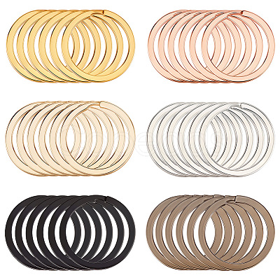 36Pcs 6 Colors Alloy Split Key Rings FIND-CY0001-71-1