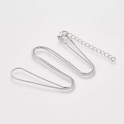 Brass Square Snake Chain Necklace Making X-MAK-T006-10A-P-1