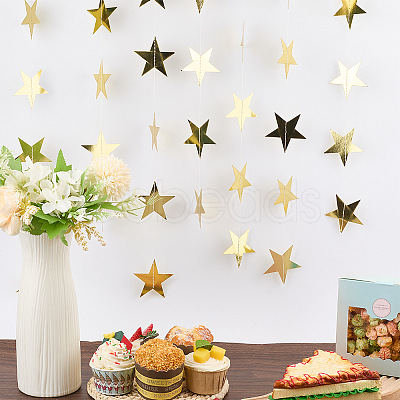 10Pcs Paper Star Congratuation Banners AJEW-CN0005-40B-1
