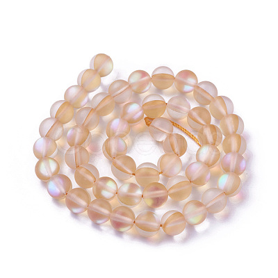 Synthetic Moonstone Beads Strands G-F142-6mm-13-1