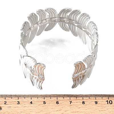 40MM 304 Stainless Steel Leaf Wide Cuff Bangles for Women SA-CBAB767-31P-1