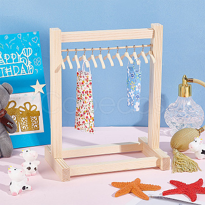 AHADEMAKER 1 Set Wood Doll Garment Rack Sets DJEW-GA0001-37-1