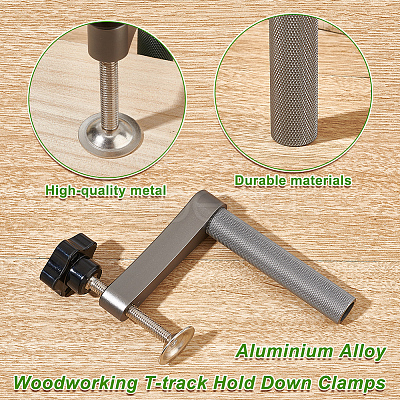 Aluminium Alloy Woodworking T-track Hold Down Clamps TOOL-WH0131-04-1