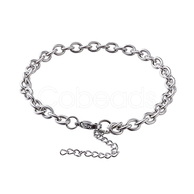 304 Stianless Steel Cable Chain Bracelet Making STAS-CJ0001-137-1