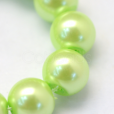 Baking Paint Pearlized Glass Pearl Round Bead Strands X-HY-Q330-8mm-07-1