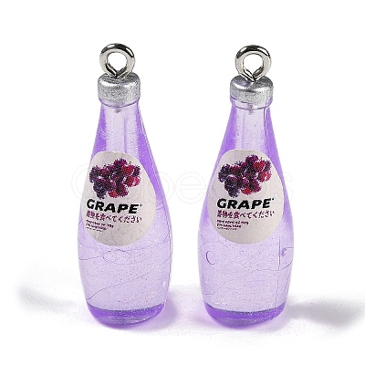 Transparent Resin Pendants RESI-D074-03E-1