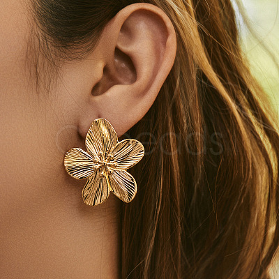 Brass Stud Earrings EJEW-Z117-03G-1
