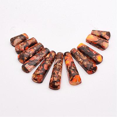 Assembled Bronzite and Imperial Jasper Beads Strands G-P298-B02-1