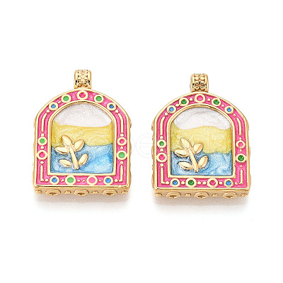 304 Stainless Steel Enamel Pendants STAS-T068-18B-1