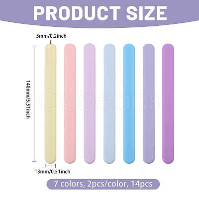 14Pcs 7 Colors Silicone Stirrers Rods DIY-CA0008-13-1