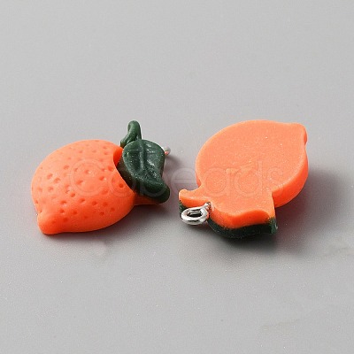 Opaque Frosted Resin Pendants RESI-WH0029-18P-1