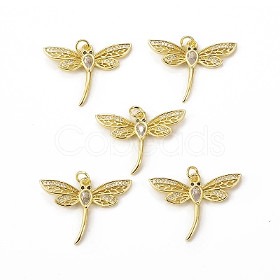 Brass Micro Pave Cubic Zirconia Pendants KK-E068-VB304-1